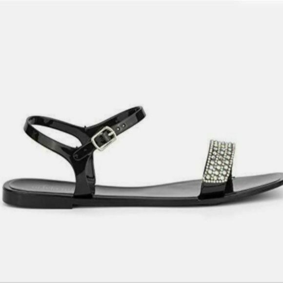 Olivia Miller Palizzi Jelly Sandals Black -9 - Picture 2 of 6